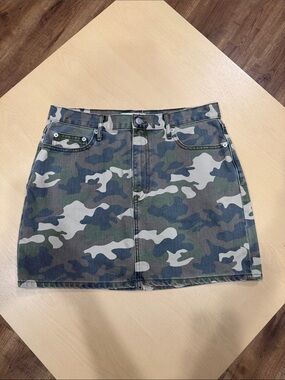 GAP Camo Denim Mini Skirt